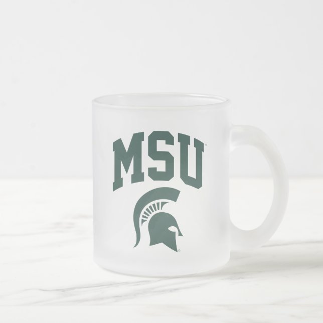 MSU Spartans Frosted Glass Coffee Mug (Right)