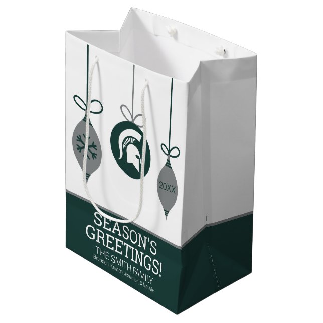 MSU Spartans Medium Gift Bag (Front Angled)