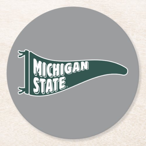 MSU Spartans  Michigan State University 4 Round Paper Coaster