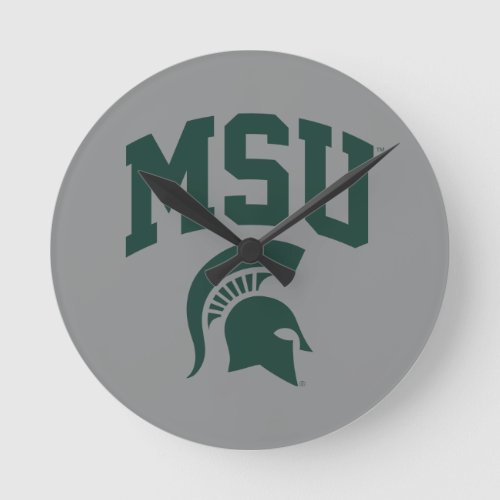 MSU Spartans Round Clock