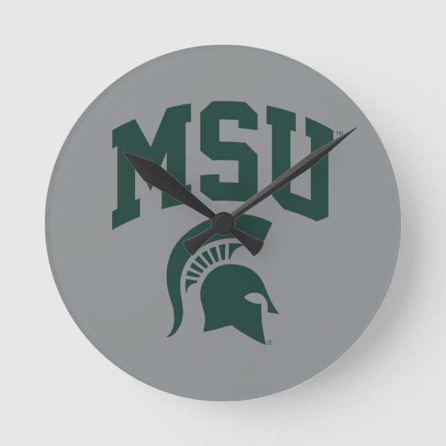 MSU Spartans Round Clock (Front)