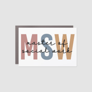 MSW Master of Social Work Retro Graduation Car Magnet