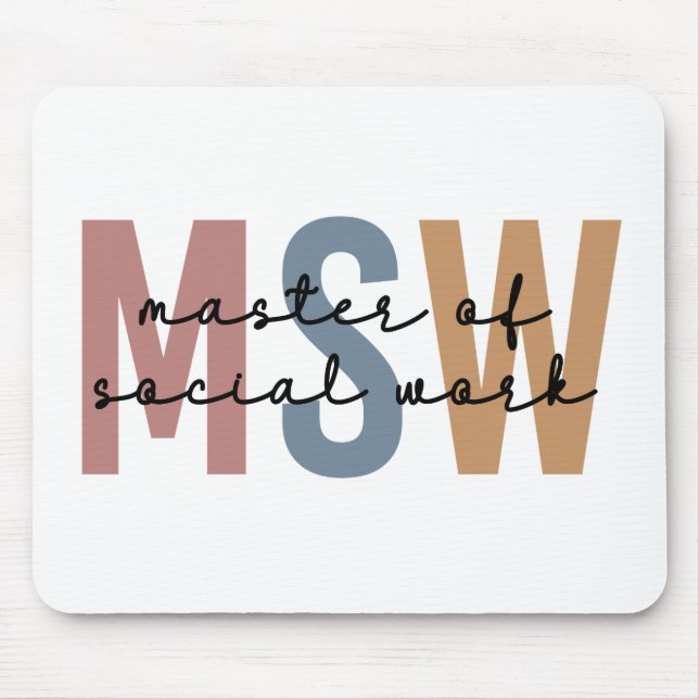 MSW Master of Social Work Retro Graduation Mouse Pad (Front)