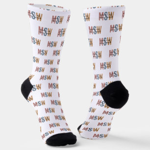 MSW Master of Social Work Retro Graduation Socks