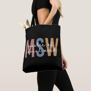 MSW Master of Social Work Retro Graduation Tote Bag