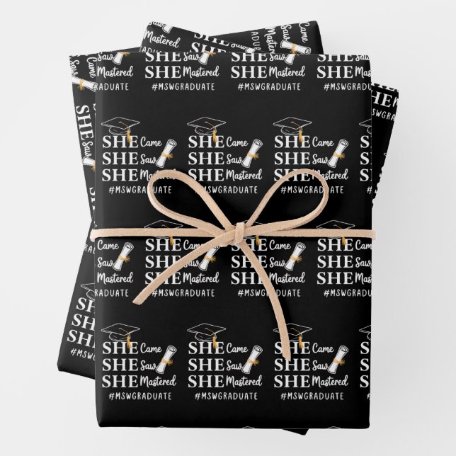 MSW Master’s Degree Master of Social Work Graduate Wrapping Paper Sheets (In situ)