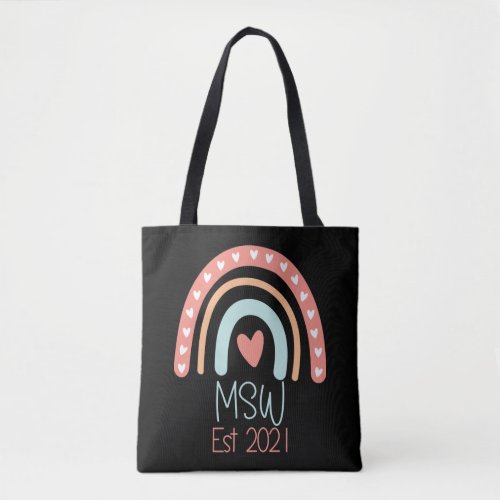 MSW Masters Degree Graduation Gift Social Work  Tote Bag