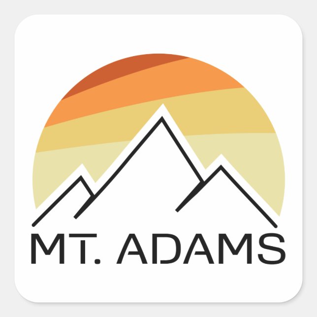 Mt. Adams Retro Square Sticker (Front)