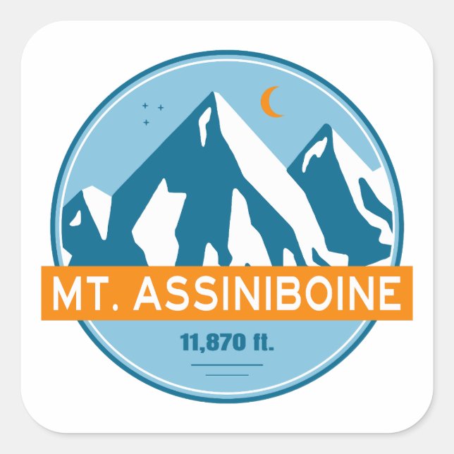 Mt. Assiniboine Stars Moon Square Sticker (Front)