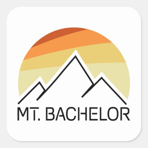 Mt Bachelor Oregon Retro Square Sticker