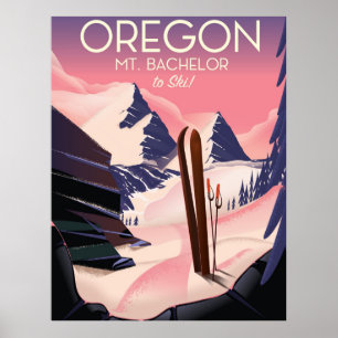Mt.Bachelor Oregon Ski travel poster
