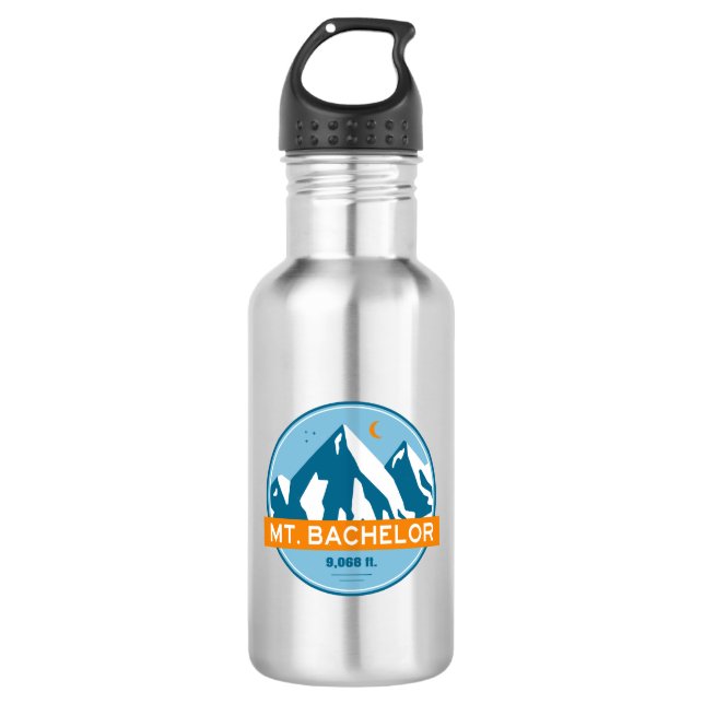 Mt. Bachelor Oregon Stars Moon Stainless Steel Water Bottle (Front)