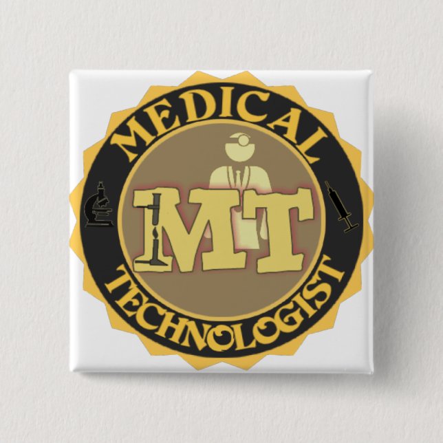 MT BADGE LOGO - MEDICAL TECHNOLOGIST - LABORATORY BUTTON (Front)
