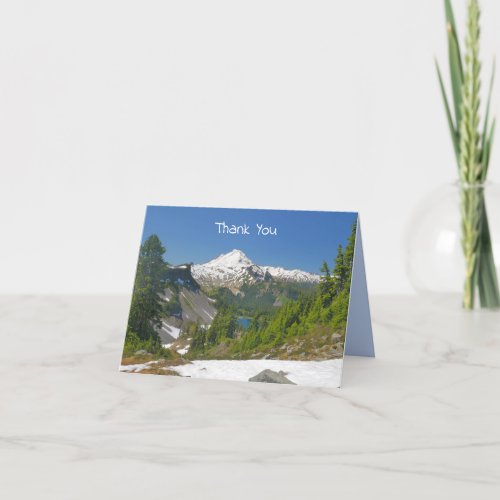 Mt Baker Alpine Landscape and Blue Sky Photo Thank You Card