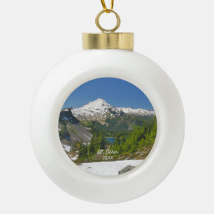 Mt. Baker Alpine Landscape Photo Ceramic Ball Christmas Ornament
