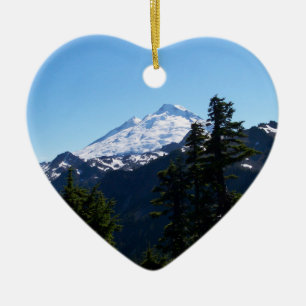 Mt Baker in Summer Ceramic Ornament