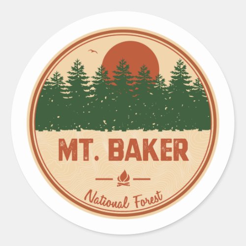 Mt Baker National Forest Classic Round Sticker