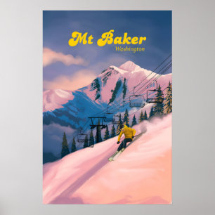 Mt Baker Ski Resort Travel Poster