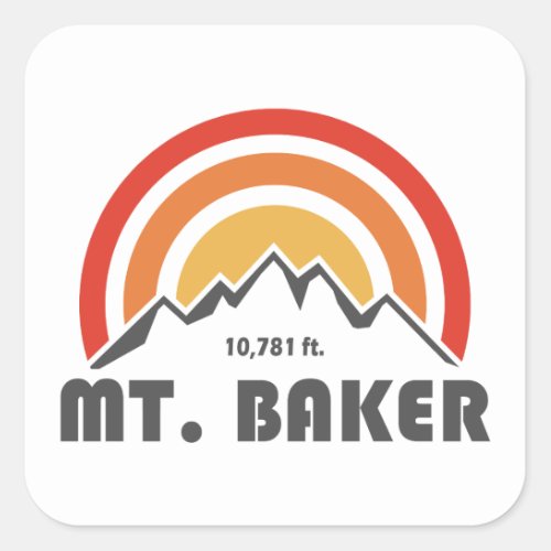 Mt Baker Square Sticker