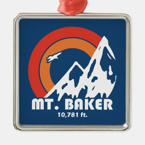 Mt Baker Sun Eagle Metal Ornament