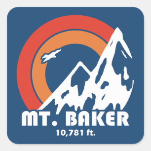 Mt. Baker Sun Eagle Square Sticker