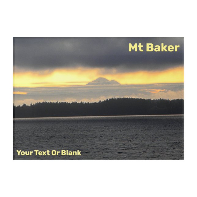 Mt. Baker Volcano Acrylic Print (Front)