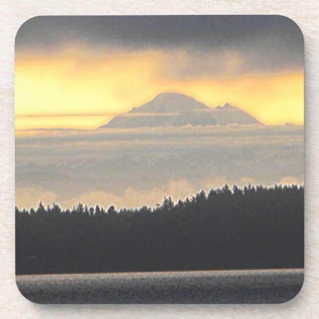 Mt. Baker Volcano Beverage Coaster (Front)