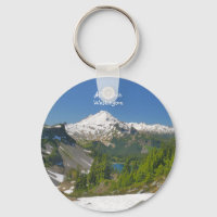 Mt. Baker, Washington Landscape Button Keychain