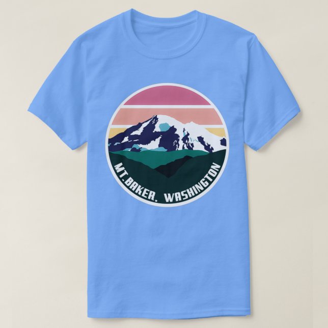 Mt Baker Washington National Park Badge T-Shirt (Design Front)