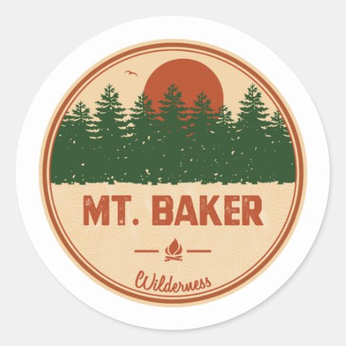 Mt Baker Wilderness Classic Round Sticker