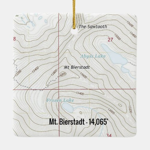 Mt Bierstadt Colorado Fourteener Ceramic Ornament