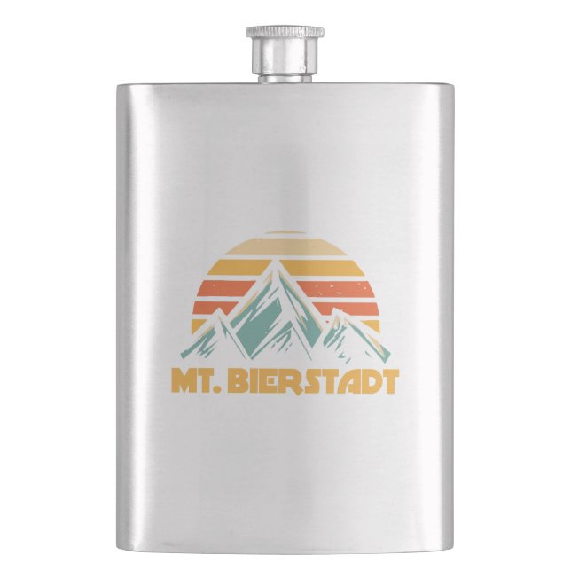 Mt. Bierstadt Colorado Retro Turquoise Flask (Front)