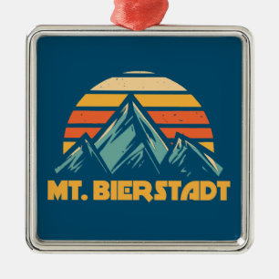 Mt. Bierstadt Colorado Retro Turquoise Metal Ornament