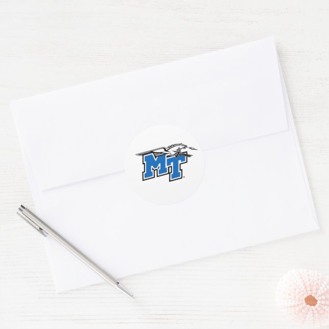 MT Blue Raiders Classic Round Sticker (Envelope)