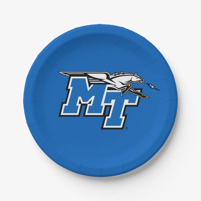 MT Blue Raiders Paper Plates (Front)