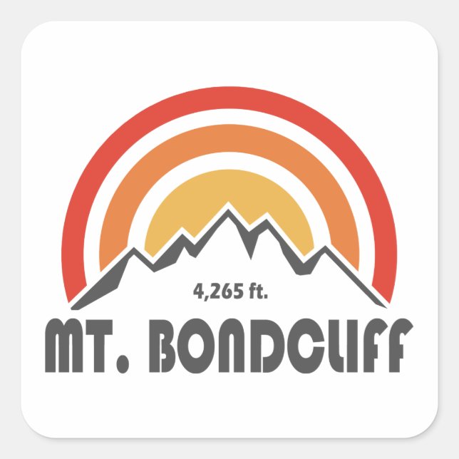 Mt. Bondcliff New Hampshire Square Sticker (Front)
