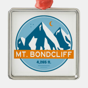 Mt. Bondcliff New Hampshire Stars Moon Metal Ornament