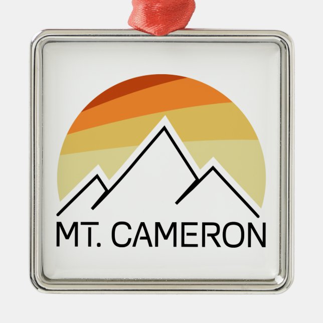 Mt. Cameron Retro Metal Ornament (Front)
