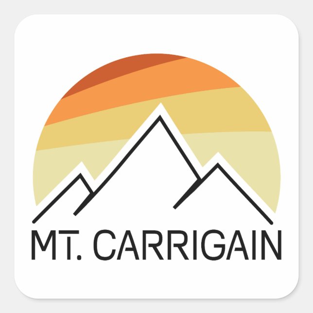 Mt. Carrigain New Hampshire Retro Square Sticker (Front)