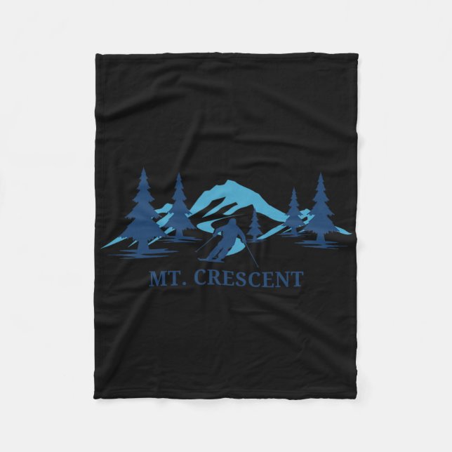 Mt. Crescent Iowa Ski Resort Skiing Skier  Fleece Blanket (Front)