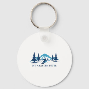 Mt. Crested Butte Colorado Ski Resort Skiing Skier Keychain