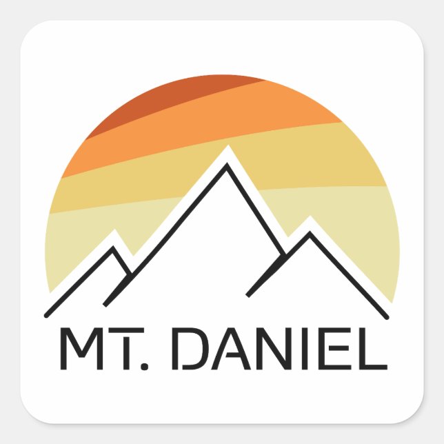 Mt. Daniel Washington Retro Square Sticker (Front)