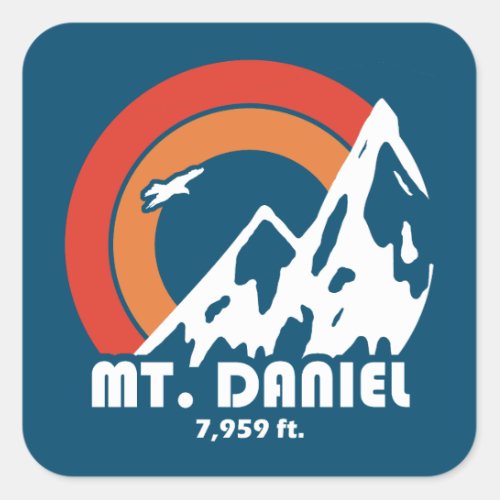 Mt Daniel Washington Sun Eagle Square Sticker