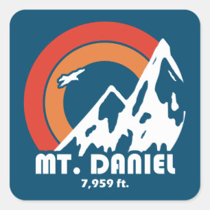 Mt. Daniel Washington Sun Eagle Square Sticker