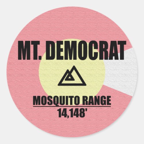 Mt Democrat Classic Round Sticker