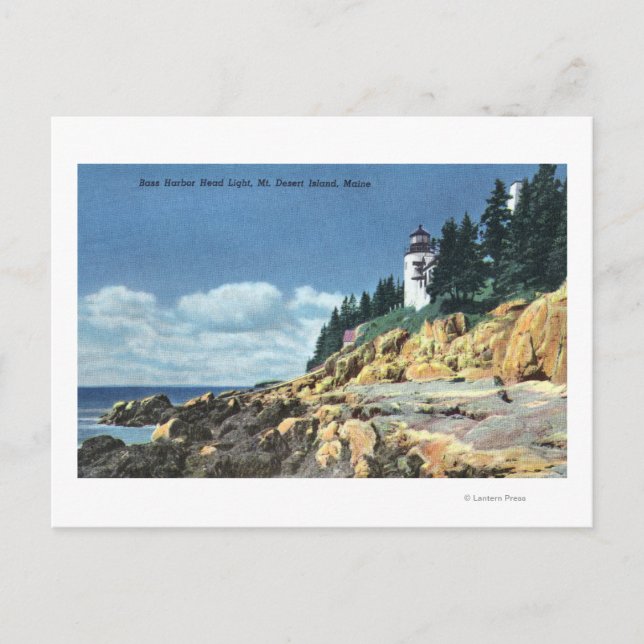 Mt. Desert Island, Bass Harbor Head Lighthouse Postcard (Front)