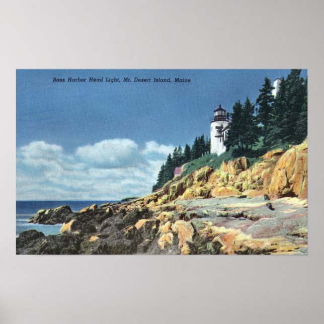Mt. Desert Island, Bass Harbor Head Lighthouse Poster (Front)