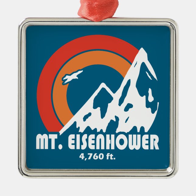 Mt. Eisenhower New Hampshire Sun Eagle Metal Ornament (Front)