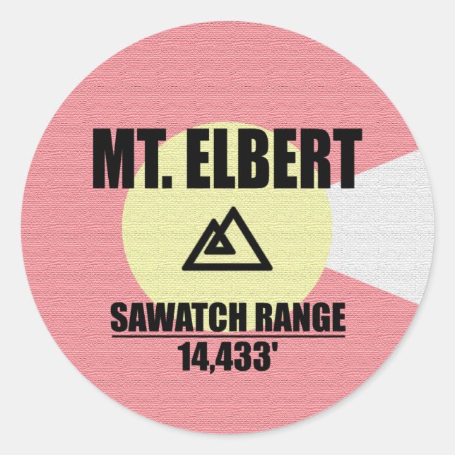 Mt. Elbert Classic Round Sticker (Front)