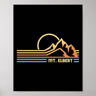 Mt. Elbert Colorado Hiking Hiker Climbing Poster